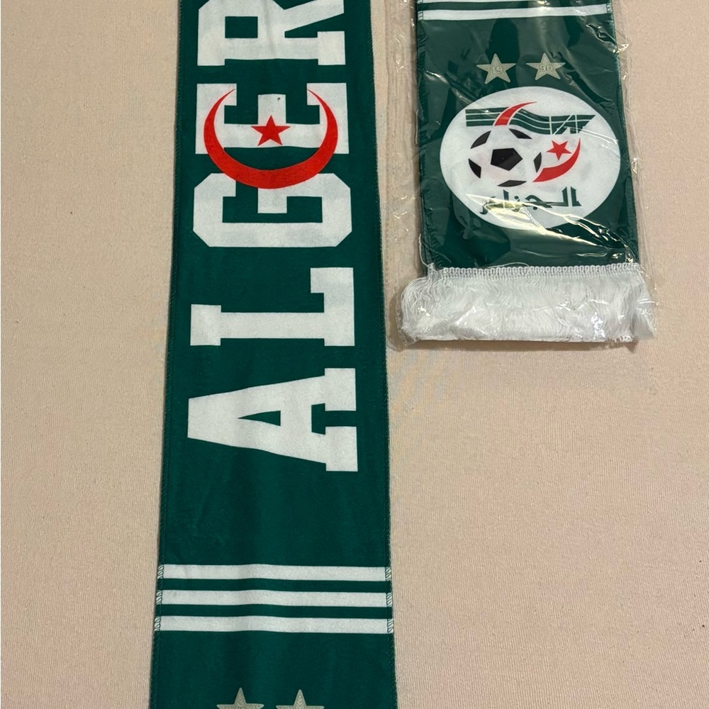 Algeria Football Supporter Scarf - Green & White with Red Accent